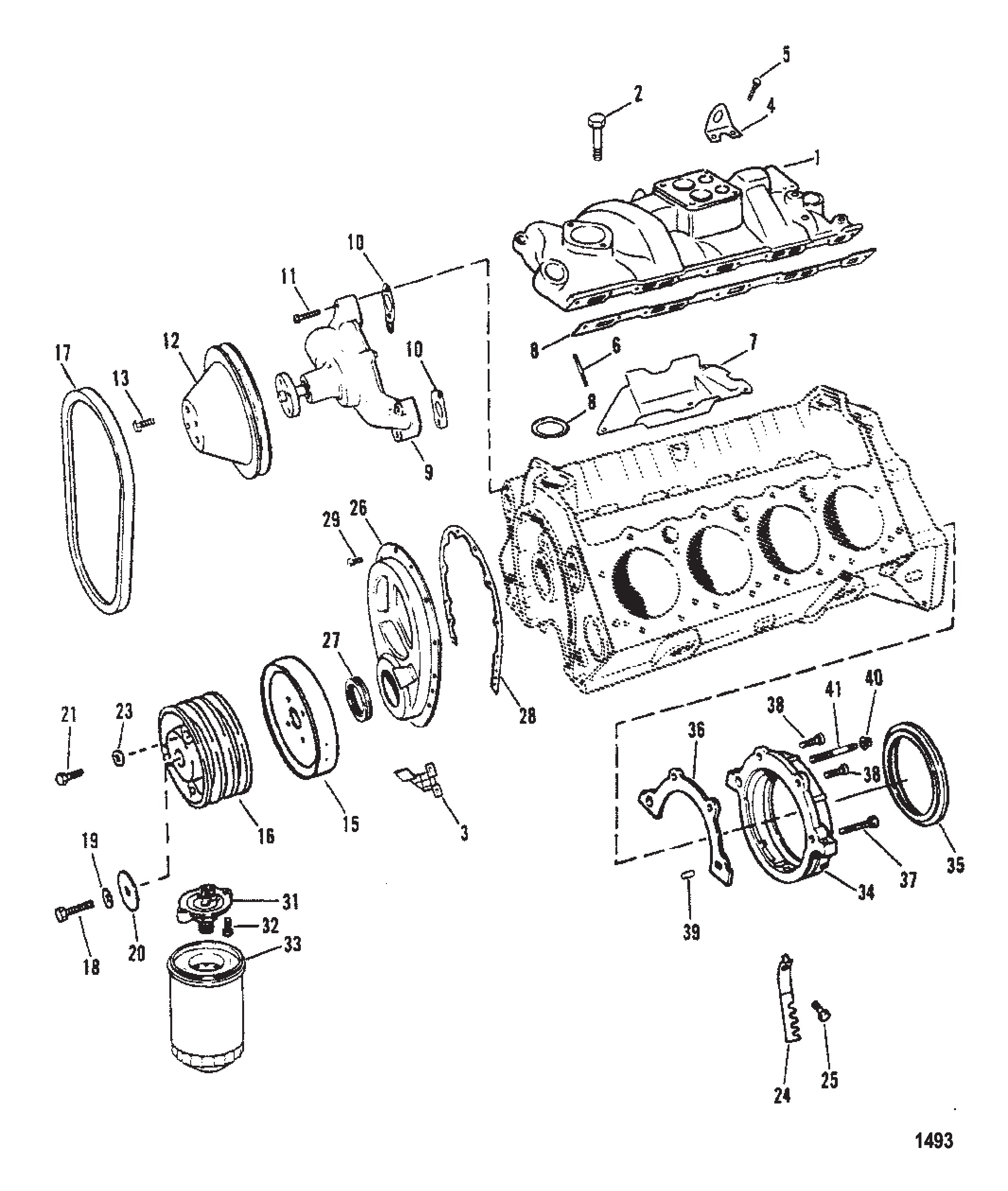 Cхема Intake Manifold & Front Cover (Design II) Cast