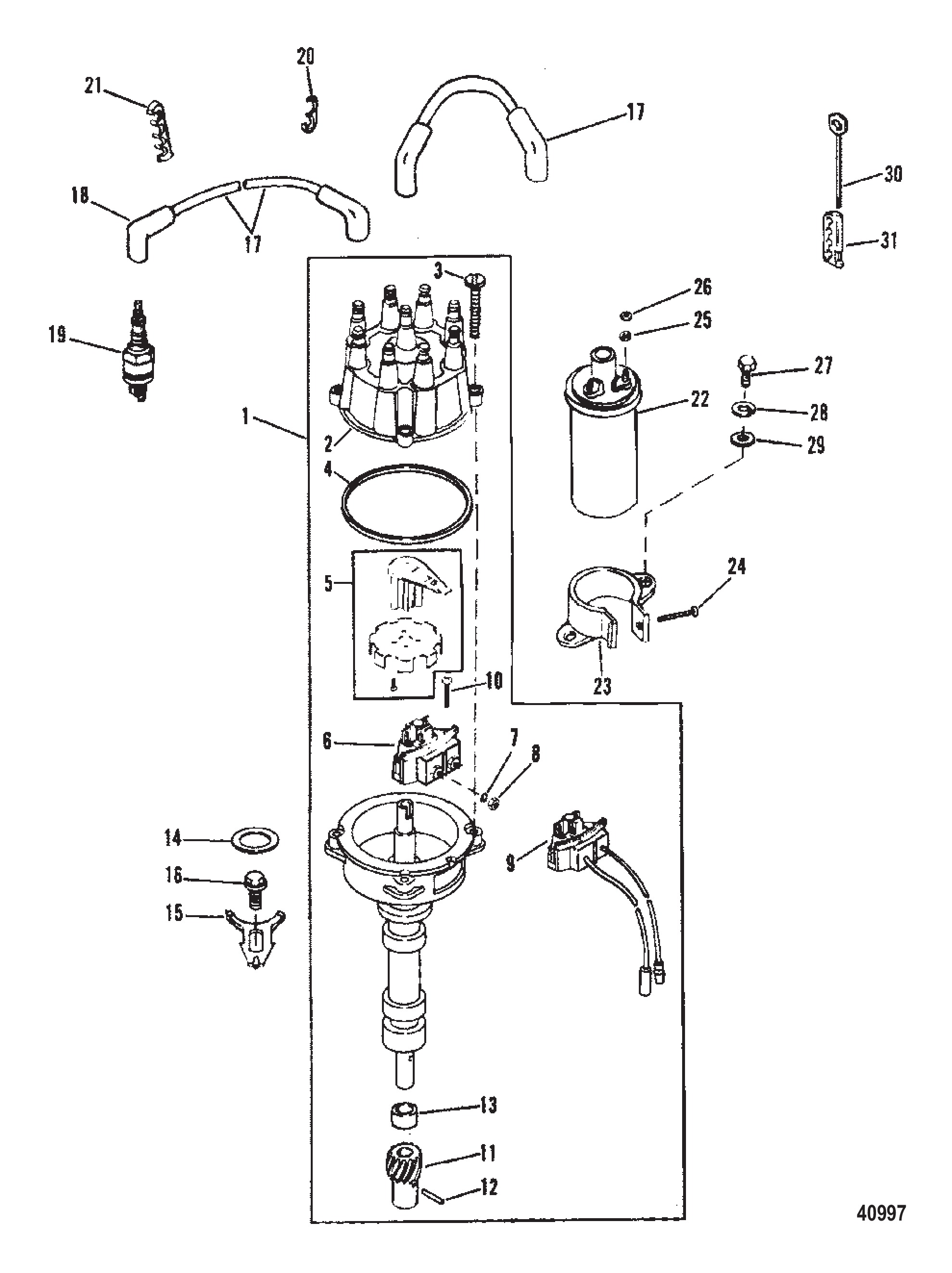 Cхема Distributor & Ignition Components (Thunderbolt IV Ignition)