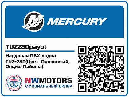 Надувная ПВХ лодка TUZ-280(Цвет: Оливковый, Опции: Пайолы)