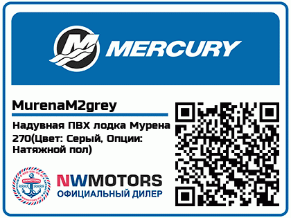 Надувная ПВХ лодка Мурена 270(Цвет: Серый, Опции: Натяжной пол) Аватар