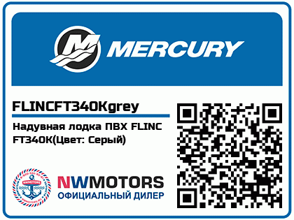Надувная лодка ПВХ FLINC FT340K(Цвет: Серый)