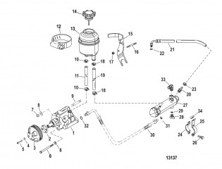 Гидроусилитель рулевого механизма (Сер. номера от 0M952908 до 0M955606)