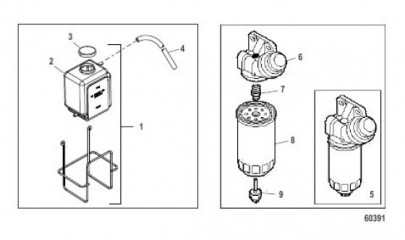Переливной и топливный фильтр предварительной очистки в системе охлаждения