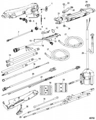 Компоненты комплекта румпельной рукоятки (Румпель Big Tiller – рулевой механизм, F150)