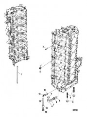 Компоненты блока цилиндров с левого борта