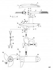 Двигатель для тралового лова в сборе (Модель ET39) (12 В)