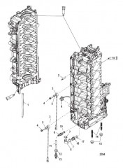 Компоненты блока цилиндров с левого борта