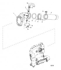 Выводящая труба глушителя и выхлопные шланги 4 дюйма, рядный (2A530774 и выше)