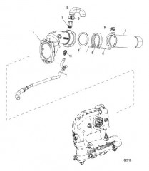 Выводящая труба глушителя и выхлопные шланги 4 дюйма, V-образный (2A530774 и выше)